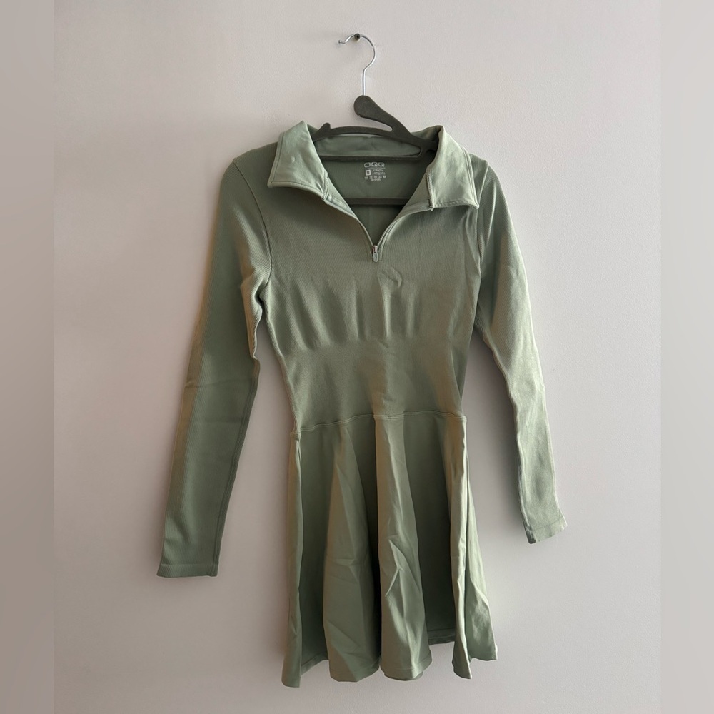 OQQ A-Line Mini Zipper Dress